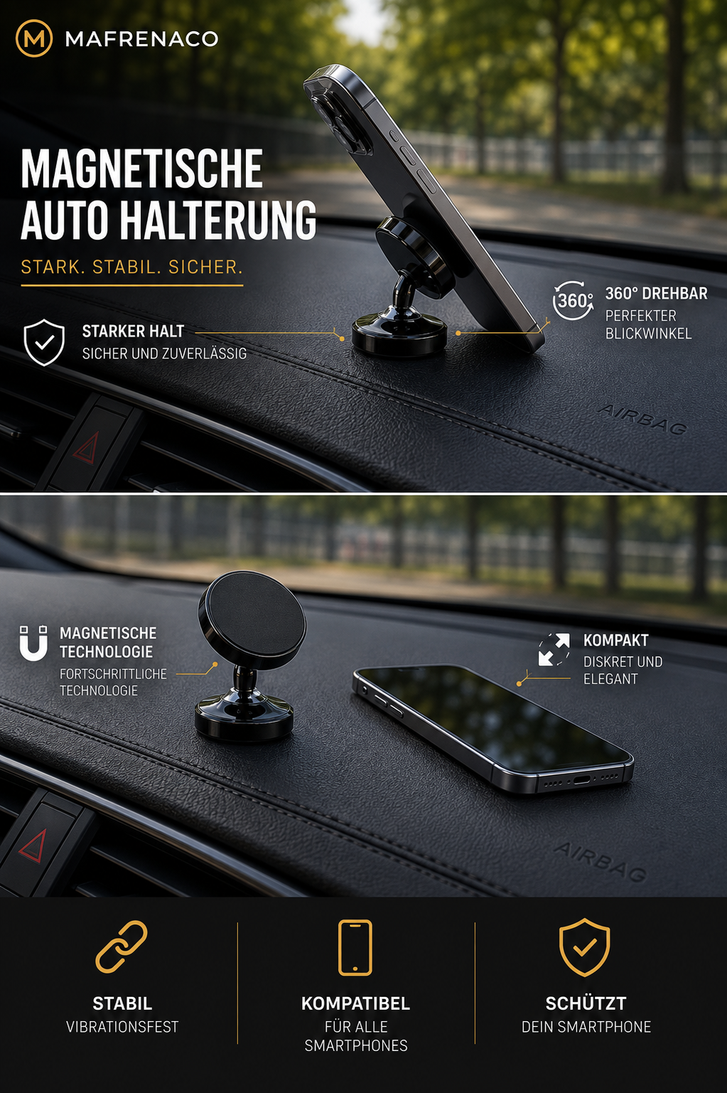 Magnetische Auto-Handyhalterung - 360°